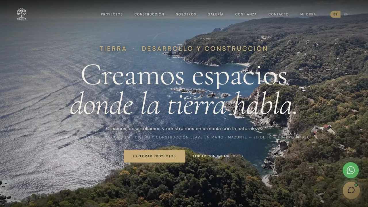 Página de Tierra Desarrollos